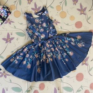 Lauren Conrad blue floral print dress